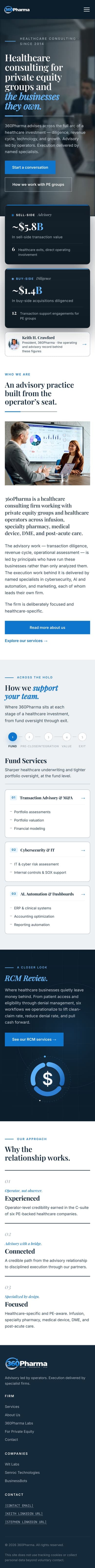 360 Pharma mobile website